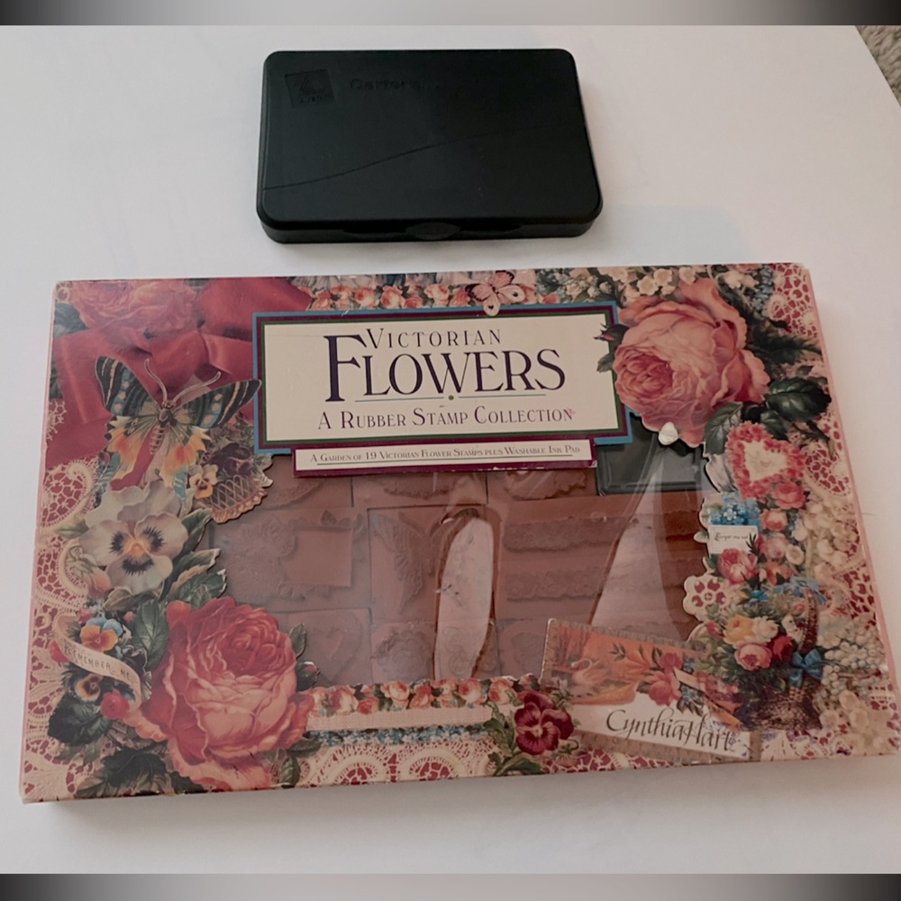 Victorian Flowers Rubber Stamp Collection with INK